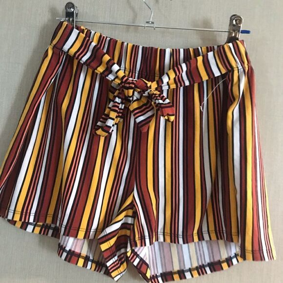 NWOT Bobby Brooks size medium striped shorts tires in front - Picture 2 of 13